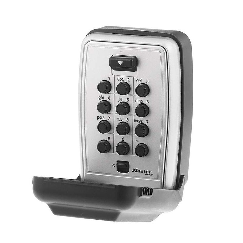 Master Lock Wall Mount Key Lock Box with Push Button for House Keys, Outdoor Safe with Combination Lock, 5 Key Capacity, 5423EC , Black - Image 1